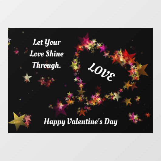 Valentijn Stars Heart Window Cling Raamsticker (Vel)