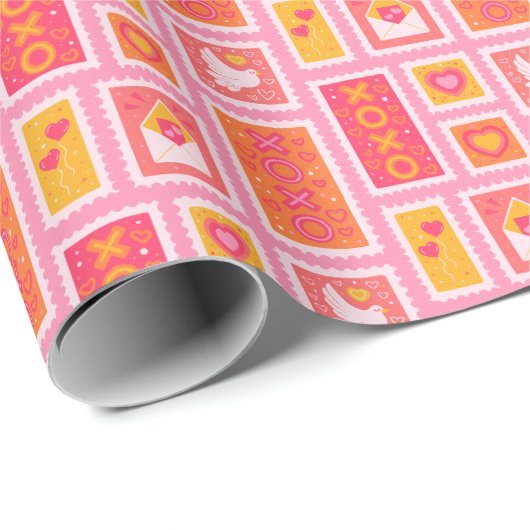 Valentijn stempels cadeaupapier (Rol Hoek)