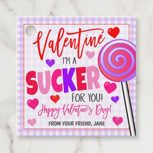 Valentijn Sucker Gift Label (Voorkant)