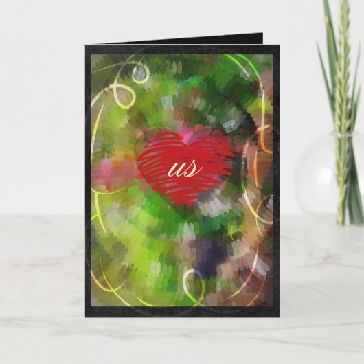 Valentijn Swirl Feestdagen Kaart (Voorkant)