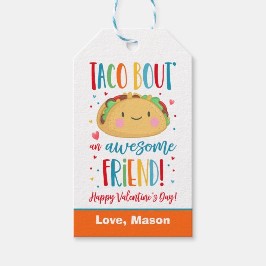 Valentijn Taco over een Geweldige vriendenschool Cadeaulabel (Voorkant)