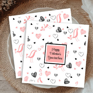 Valentijn Tafelservies Roze Zwarte Liefde Schets S Servet