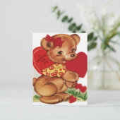 Valentijn Teddy Bear Feestdagenkaart (Staand voorkant)