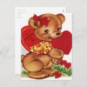 Valentijn Teddy Bear Feestdagenkaart (Voorkant / Achterkant)