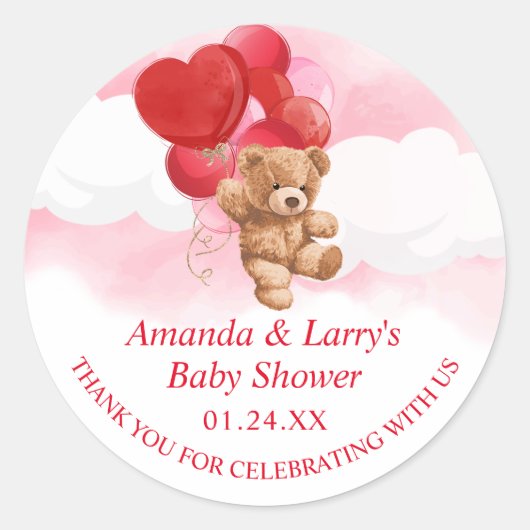 Valentijn Teddy Bear Sticker (Voorkant)