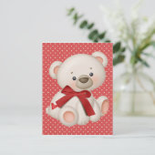 Valentijn teddy feestdagenkaart (Staand voorkant)