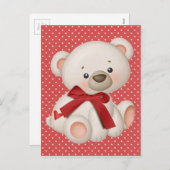 Valentijn teddy feestdagenkaart (Voorkant / Achterkant)