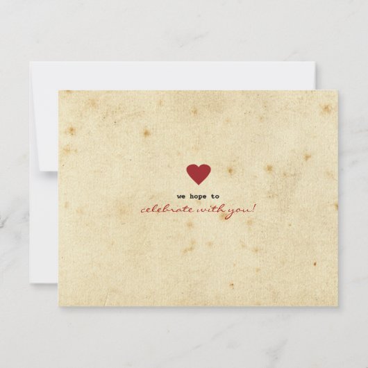 Valentijn Telegramkaart sparen de Datum Save The Date (Achterkant)