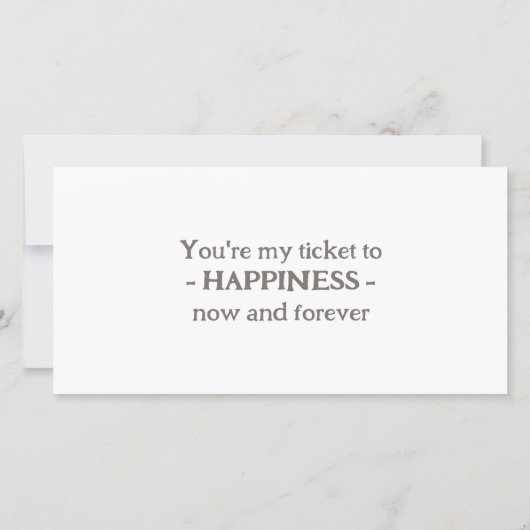 Valentijn Ticket True Love Geef één zoete Feestdagenkaart (Achterkant)