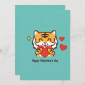 Valentijn tijgerhart feestdagenkaart (Voorkant / Achterkant)