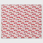 Valentijn Trucks op White Cadeaupapier (Vlak)