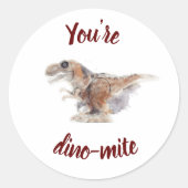 Valentijn U bent dino-mijt Ronde Sticker (Voorkant)