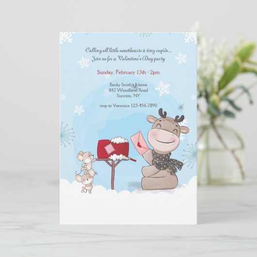 Valentijn Uitnodiging voor kinderen (Staand voorkant)