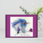 Valentijn Unicorn nodigt Kaart (Staand voorkant)