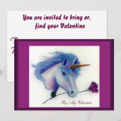 Valentijn Unicorn nodigt Kaart (Voorkant / Achterkant)