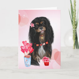Valentijn van Black & Tan Cavalier Charles Spaniel Kaart