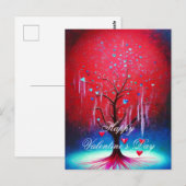 Valentijn van de gloeiende hartboom briefkaart (Voorkant / Achterkant)