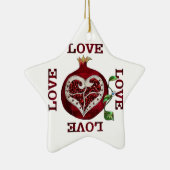 Valentijn van de hartslag van Pomegranaat Keramisch Ornament (Rechts)