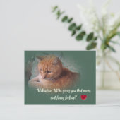 Valentijn van de kat feestdagenkaart (Staand voorkant)