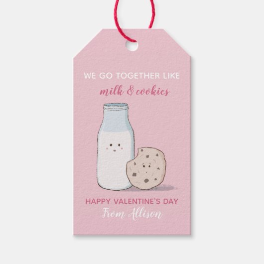 Valentijn van de klassroom Melk en koekjes Cadeaulabel (Voorkant)