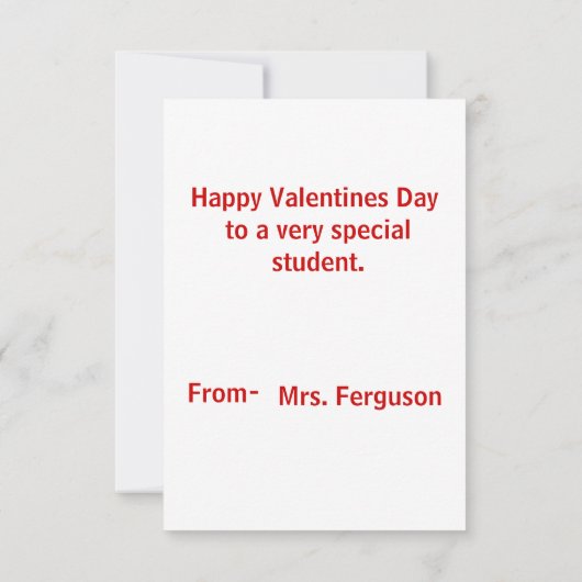 Valentijn van de student Kaarten (Achterkant)