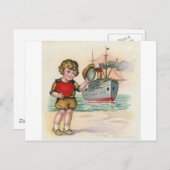 Valentijn van een  cruiseschip feestdagenkaart (Voorkant / Achterkant)