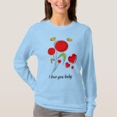 Valentijn van het rode hart t-shirt (Voorkant)