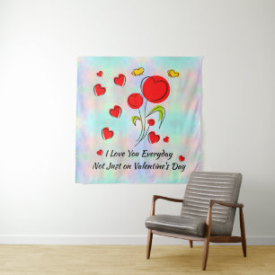 Valentijn van het rode hart wandkleed