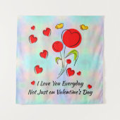 Valentijn van het rode hart wandkleed (Voorkant)