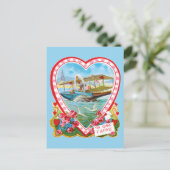 Valentijn van het watervliegtuig feestdagenkaart (Staand voorkant)