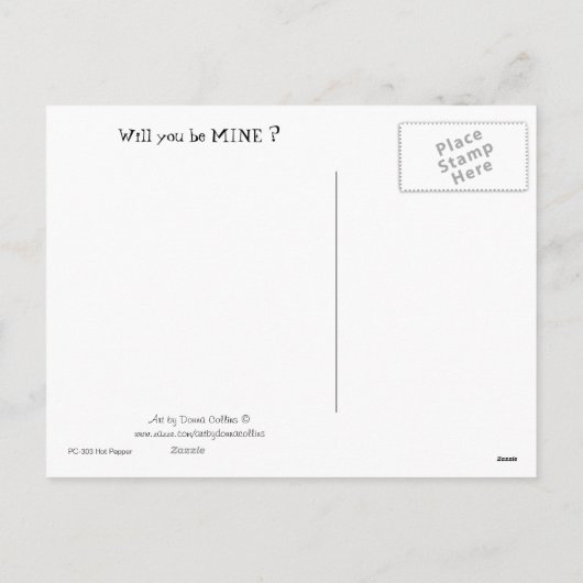 Valentijn van hete peper feestdagenkaart (Achterkant)