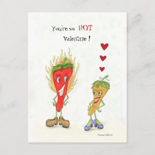 Valentijn van hete peper feestdagenkaart