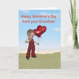 Valentijn van kleinzoon feestdagen kaart