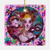 VALENTIJN VENETIAN MASKERADE MASKS EN CONFETTI KERAMISCH ORNAMENT (Achterkant)