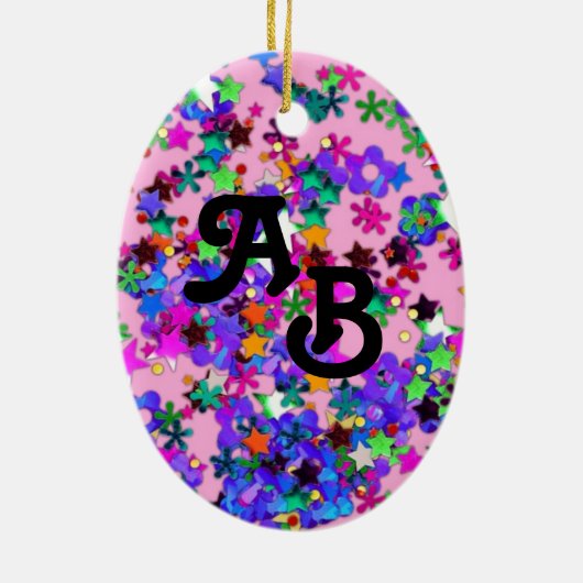 VALENTIJN VENETIAN MASKERADE MASKS EN CONFETTI KERAMISCH ORNAMENT (Achterkant)