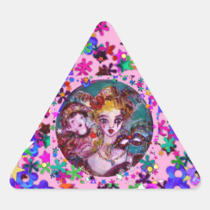 VALENTIJN VENETIAN MASQUERADE CONFETTI DRIEHOEK STICKER