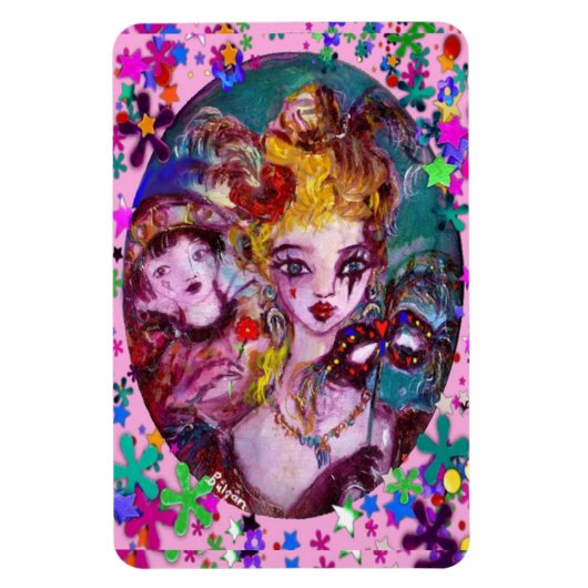 VALENTIJN VENETIAN MASQUERADE CONFETTI MAGNEET (Verticaal)