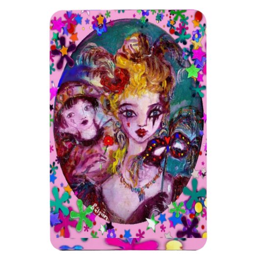 VALENTIJN VENETIAN MASQUERADE CONFETTI MAGNEET (Verticaal)