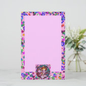 VALENTIJN VENETIAN MASQUERADE MASKS Roze Confetti Briefpapier (Staand voorkant)