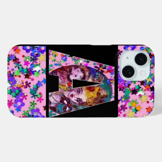 VALENTIJN VENETIAN MASQUERADE MONOGRAM A BRIEF Case-Mate iPhone CASE (Achterkant (horizontaal))
