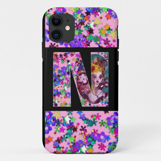 VALENTIJN VENETIAN MASQUERADE MONOGRAM BRIEF Case-Mate iPhone CASE (Achterkant)