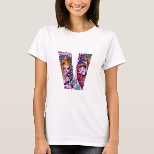 VALENTIJN VENETIAN MASQUERADE MONOGRAM/BRIEF T-SHIRT (Voorkant)