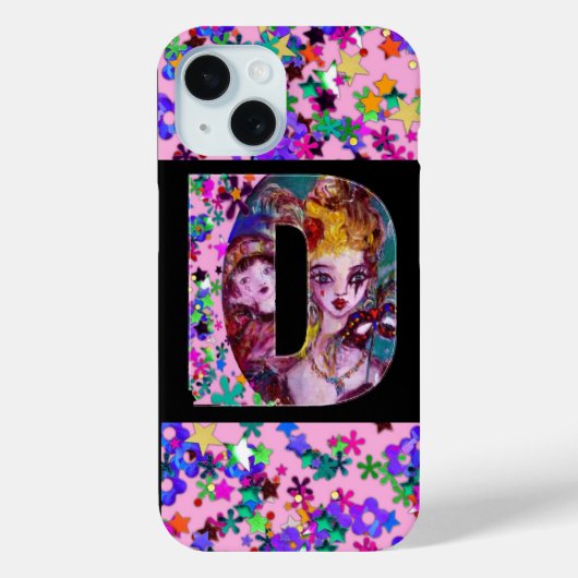 VALENTIJN VENETIAN MASQUERADE MONOGRAM D BRIEF Case-Mate iPhone CASE (Achterkant)