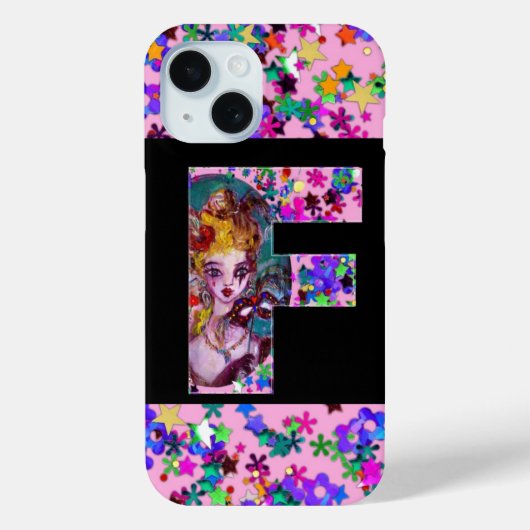 VALENTIJN VENETIAN MASQUERADE MONOGRAM F BRIEF Case-Mate iPhone CASE (Achterkant)