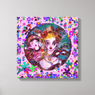 VALENTIJN VENETIAN MASQUERADE PARTIJ CANVAS AFDRUK