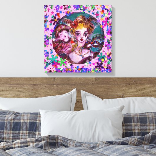VALENTIJN VENETIAN MASQUERADE PARTIJ CANVAS AFDRUK (Insitu (Slaapkamer))