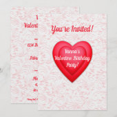 Valentijn Verjaardag Fancy Red Hearts gepersonalis Kaart (Voorkant / Achterkant)