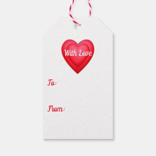 Valentijn Verjaardag Rode Confetti Hart Gepersonal Cadeaulabel (Achterkant)