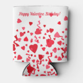 Valentijn Verjaardag Rode Confetti Harten Blikjeskoeler (Voorkant)