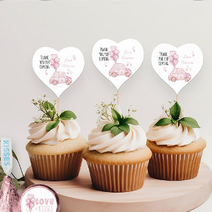 Valentijn Verjaardagsfeestje Roze Ballonnen en Aut Hart Sticker